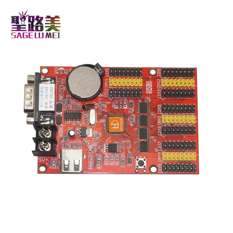 HD-S63 controllerUSB-Disk Serial 232 Communication Ports Single Color P10 outdoor P8 LED Display screen Control Card pixel panel | Освещение