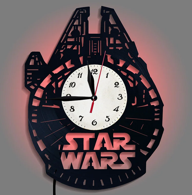 

2021 Star Wars Wall Clock Electronic Smart Luminous Timer Wake Up Children's Desktop Alarm Clock Bedroom Decoration