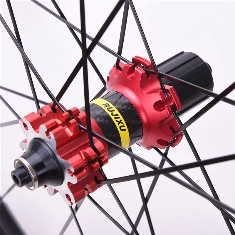 Kaufen Fahrrad Rad Set DTXT Gebrochen Wind Speichen 4 Lager Carbon Fiber Rohr Hub Mtb Mountainbike Rad Set 26/27.5/29 Zoll Rad