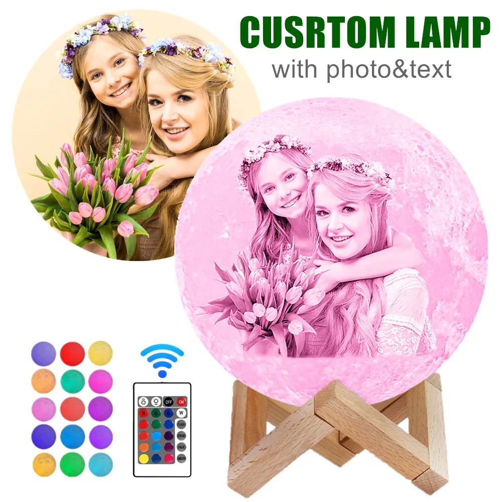 Персонализированная Лунная лампа персонализированный подарок ночсветильник с