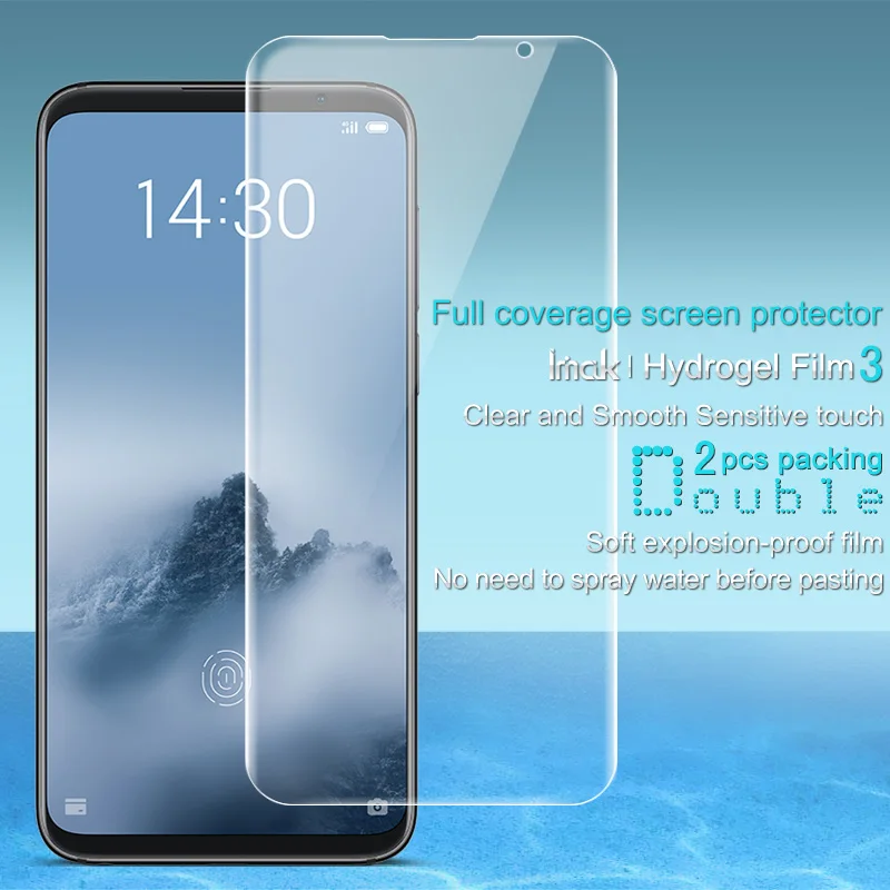 Imak 2 шт прозрачная Гидрогелевая пленка для Meizu 16th 3D полная Защита экрана защита