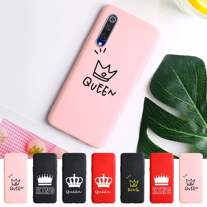 

Cartoons King Queen Crown Case For Xiaomi Mi Note 10 Lite Cases for Xiomi Mi 9 10 Pro 9t A3 8 SE Explorer DIY Painted soft Cover