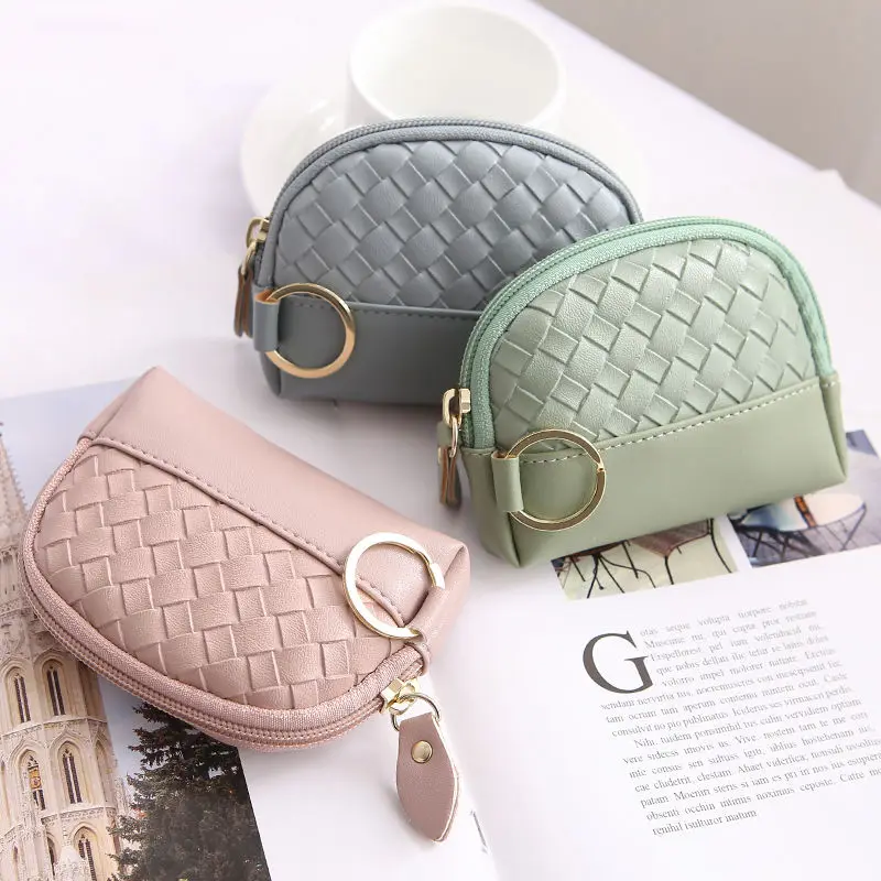 

New Imitation Woven Coin Purse Bag for Ladies and Students Cute Coin Purse Bag Key Bag Hand-held Convenient and Convenient Bag
