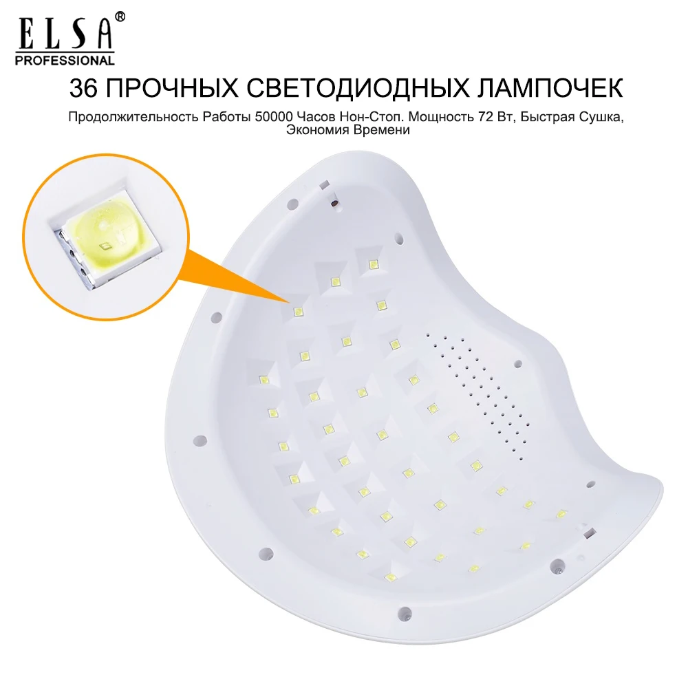 Высокомощная Сушилка для ногтей мощностью 72 Вт быстрая светодиодная УФ лампа