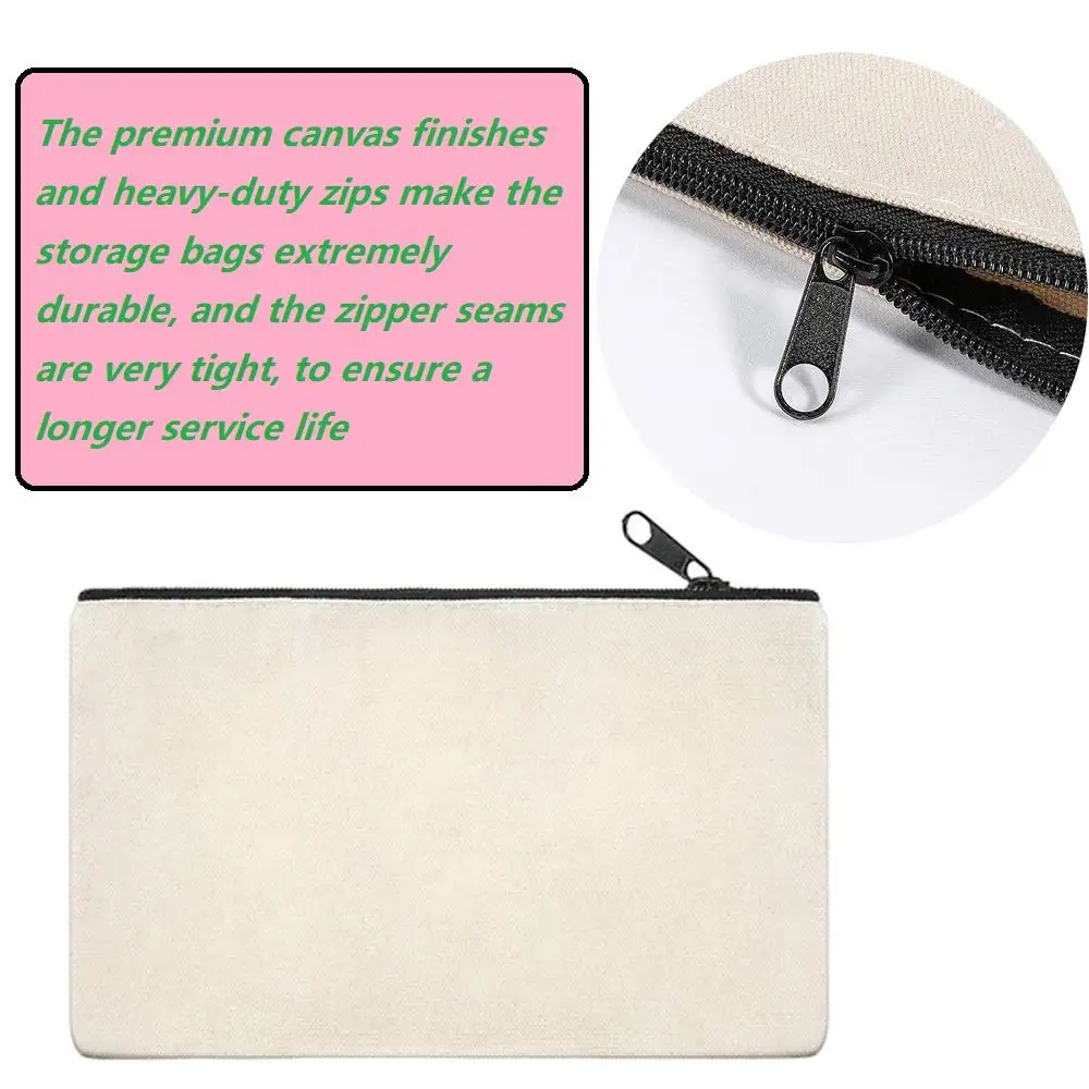 12 парусиновых сумок на молнии универсальные пустые сумочки для творчества