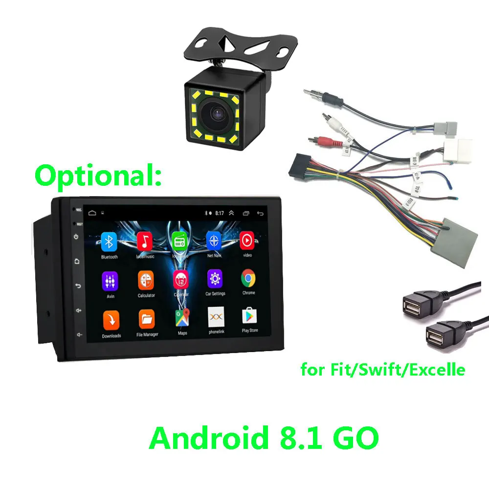 7inch with camera Автомобильные аксессуары Android 8,1 2 Din Автомобильный Радио Мультимедиа Видео плеер Универсальный Авто Стерео gps карта для Volkswagen Nissan hyundai - Цвет: 7inch with camera