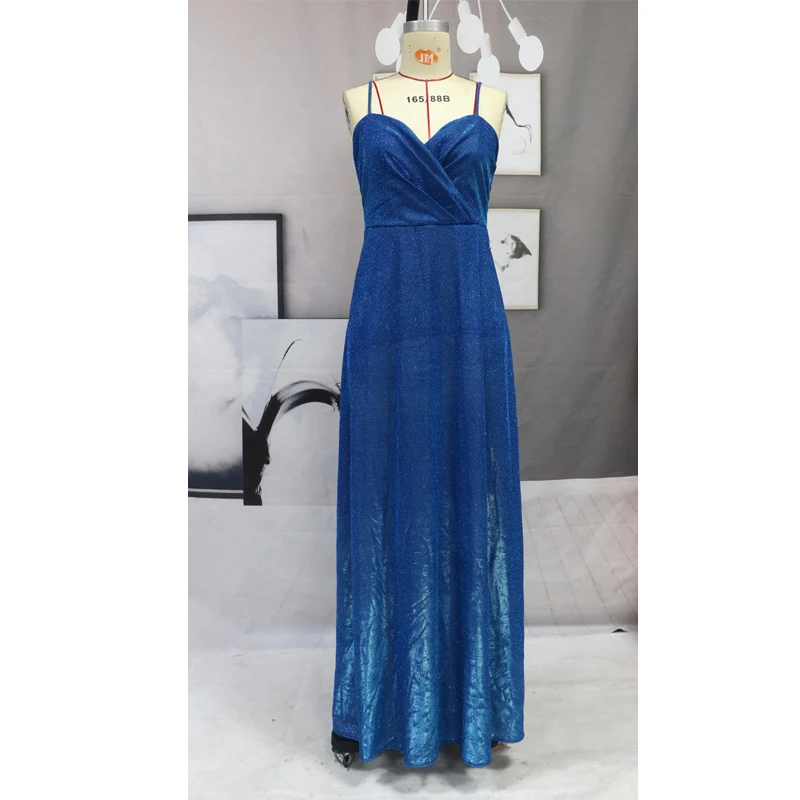 

Summer Women Spaghetti Strap Sexy Fashion Front Ruched High Waist Elegant Party Long dress Maxi vestido de festa