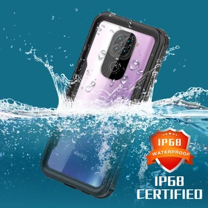 360 full protection phone case for xiaomi mi redmi note 9 10x 4g ip68 waterproof transparent back cover free global shipping
