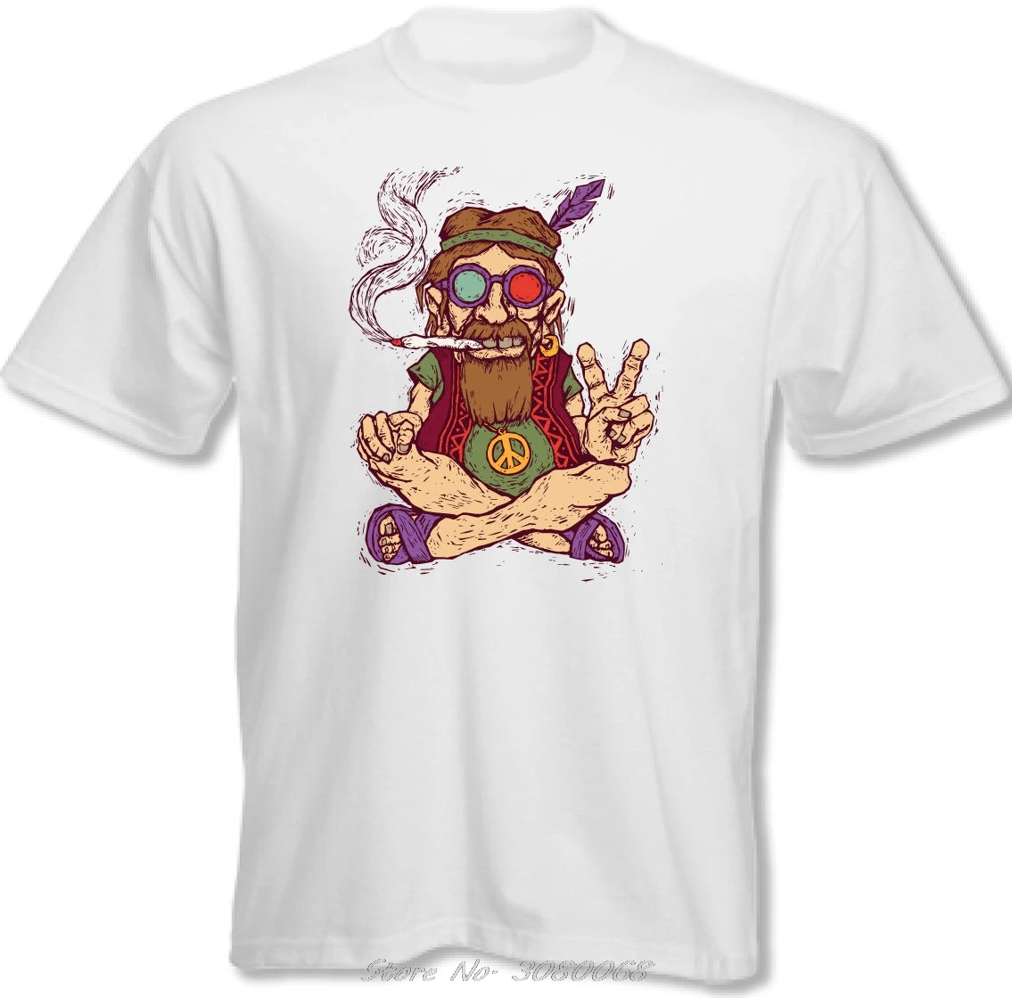 Забавная Мужская футболка Охлажденная хиппи с принтом курительного живота