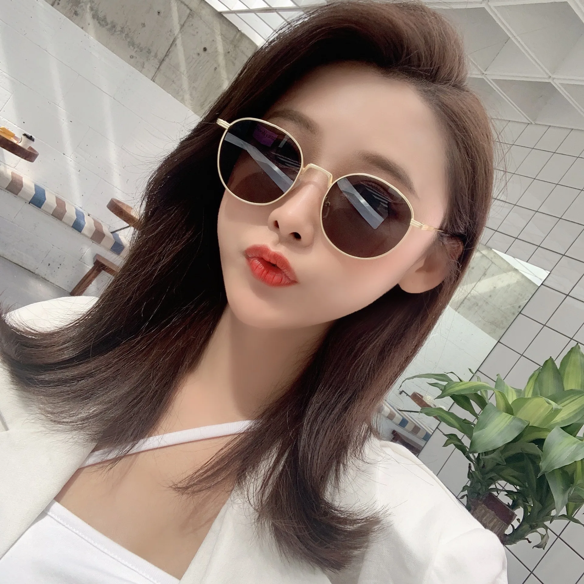 

2021 new sunglasses ladies round sunglasses fashion metal sunglasses Sunglasses