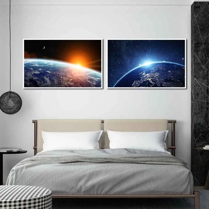 

Earth Scenic Canvas Painting No Frame Planet Landscape Poster On The Wall Art Wall Picture for Living Room Home Decor Craft Gift