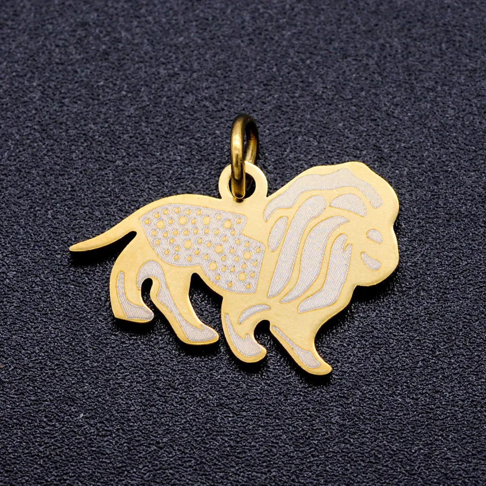 5 шт./лот 316L нержавеющая сталь Выгравированный Лев DIY Шарм кулон оптовая продажа