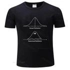 Мужская футболка с круглым вырезом, модная брендовая футболка, черные футболки с нормальным распределением паранормалов, футболка с мультипликацией юмора, футболка с геометрическим рисунком