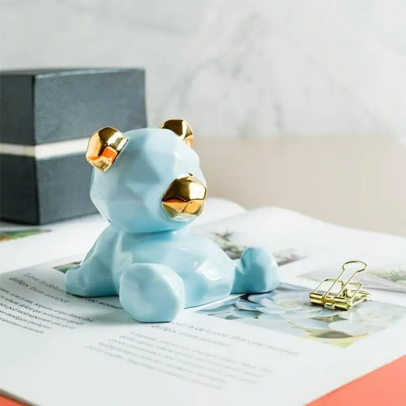 Скандинавский керамический медведь домашний декор фарфоровая фигурка животного