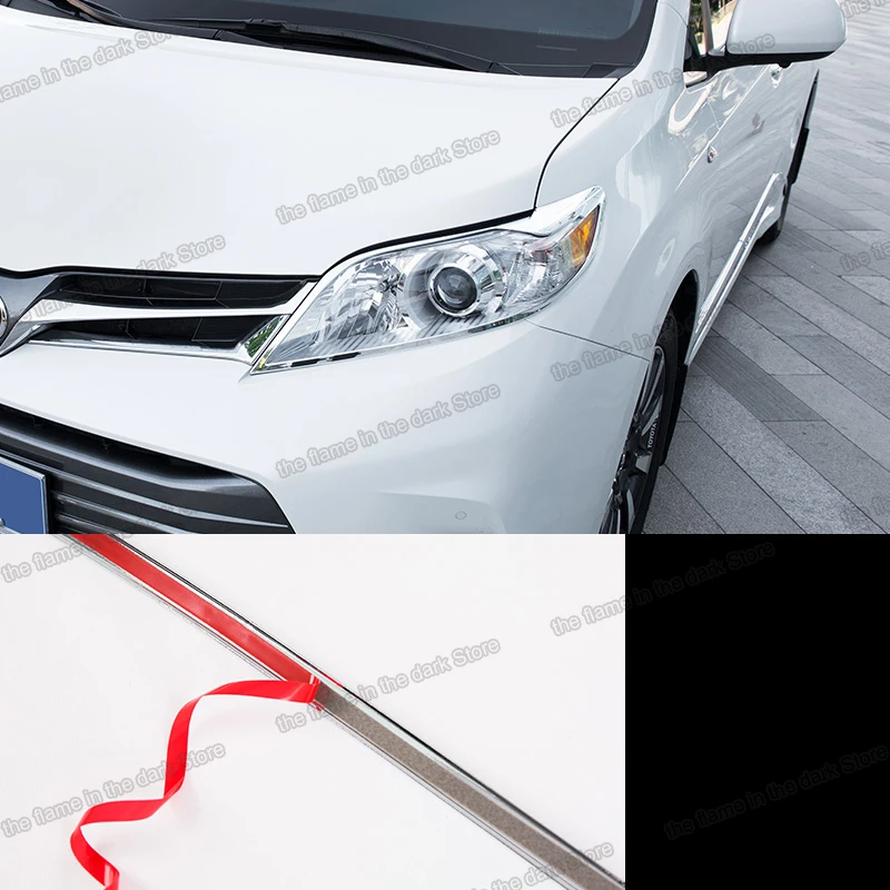 shiny silver abs car headlight taillight frame trims for toyota sienna 2015 2016 2017 2018 2019 2020 decoration auto | Автомобили и
