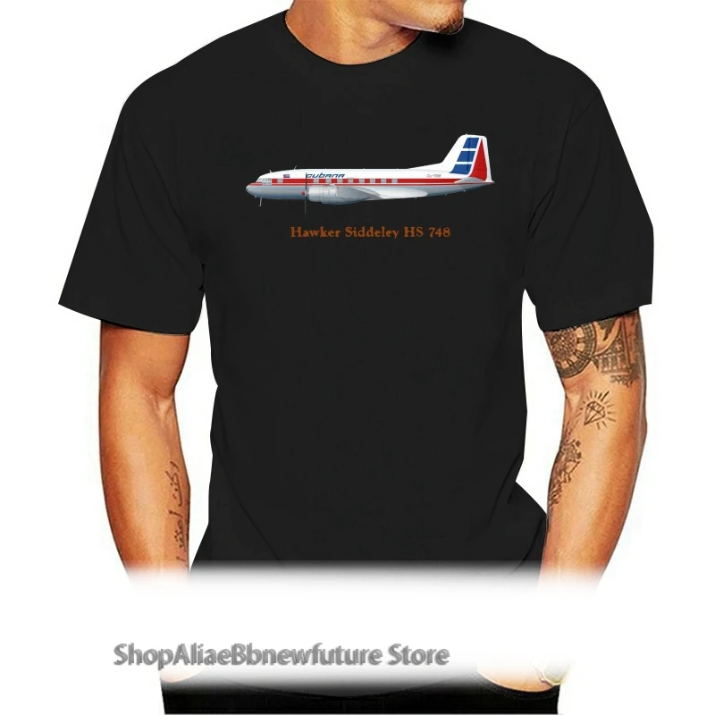 

2021 Fashion 100% Cotton Top Solid Color Hawker Siddeley Hs 748 Airplane T-Shirt - Personalized With Your cotton Tee Shirts