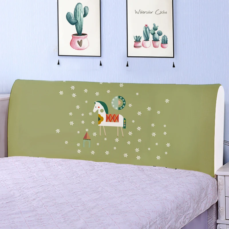 

Korean Cartoon Animal Cotton Linen Printed Full Enclosed Elastic Dust-proof Bed Head Cover/ Protective Cover