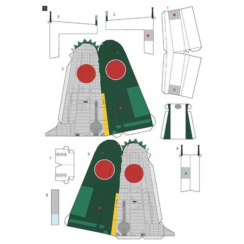 

Apan A6m5a Zero Fighter Type 56 Aircraft Aircraft Model Handicraft Decoration Paper Paper Paper Paper Puzzle Model W2C2