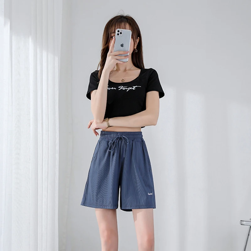 

High Waist Women Shorts 2021 Spring Summer Concise Women Loose Shorts Causal Pockets Sportswear