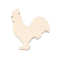 rooster wooden shape laser cut wood decorations woodcut outline silhouette blank unpainted 25 pieces wooden shape 0183