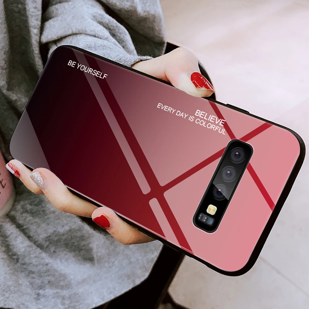 Чехол Aurora градиентный для samsung Galaxy S10 S9 S8 S10E e силиконовый бампер Plus S 10 10e Capa Funda