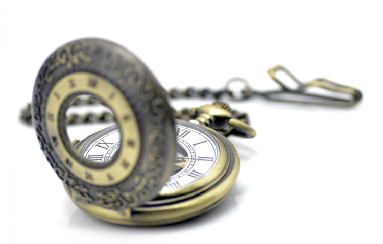 2019 роскошный бренд стимпанк Скелет бронзовые Механические карманные часы