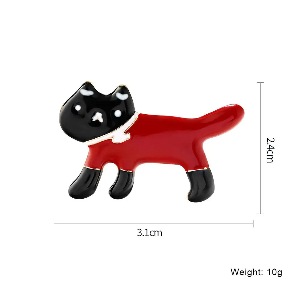 3 шт./лот модные эмалевые Броши с изображением мультяшного белого черного кота