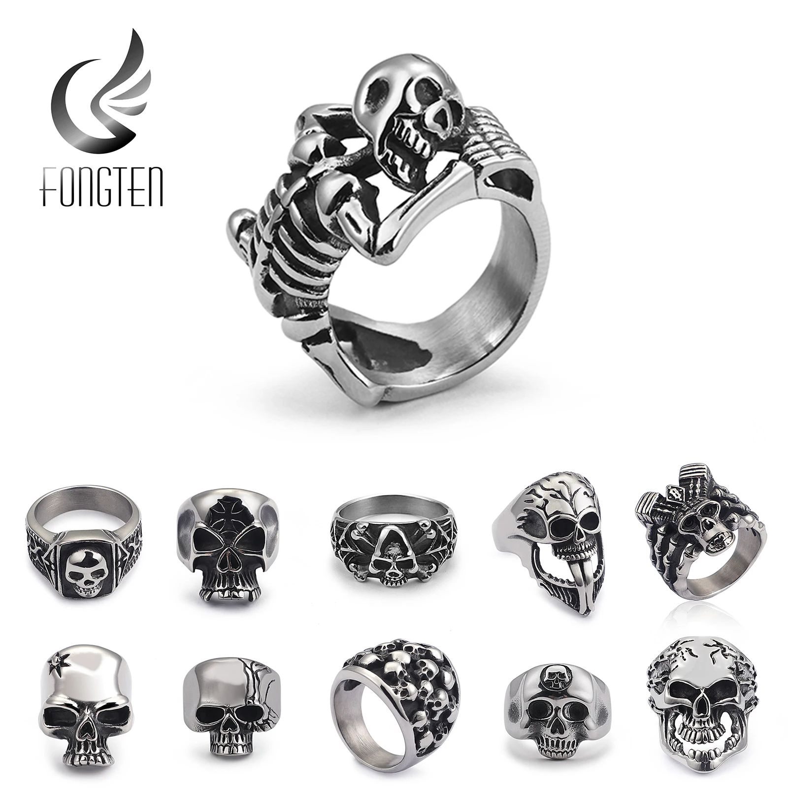 Женское кольцо из нержавеющей стали в готическом стиле|Кольца| |