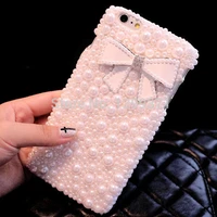 fashion diy cute bowknot bling full pearl diamond case cover for samsung galaxy note 20 10 9 8 s21 s20 ultra s10 s10e98 plus