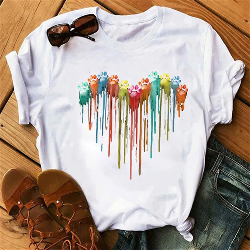 

Love T Shirt Funny Women Tshirt Cartoon T-shirt Harajuku Kawaii Tops Tee Short Sleeve Female Tshirts B9739