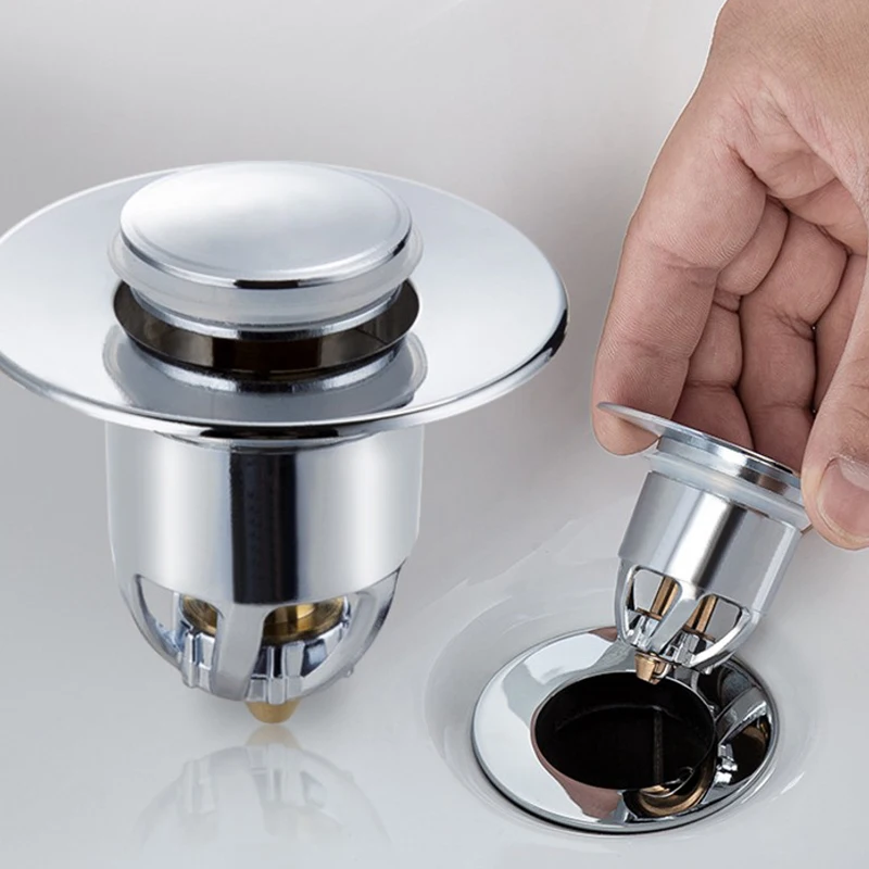 

Universal Kitchen Sink Plug Water Stopper Drain Bounce Core Basin Bathroom Hair Stainless Steel Catch Filter Accessory Kit