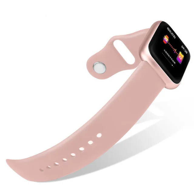 696 P70 Smart Watch Women Heart Rate Monitor Blood Pressure Blood Oxygen Sport Activity Tracker Fitness Smartwatch Waterproof - Цвет: pink silica gel