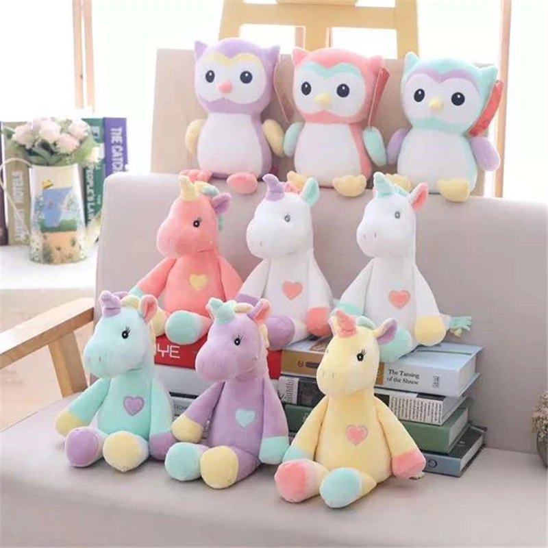 Новая милая плюшевая игрушка единорог Сова детский Комфорт Кукла с подушкой для