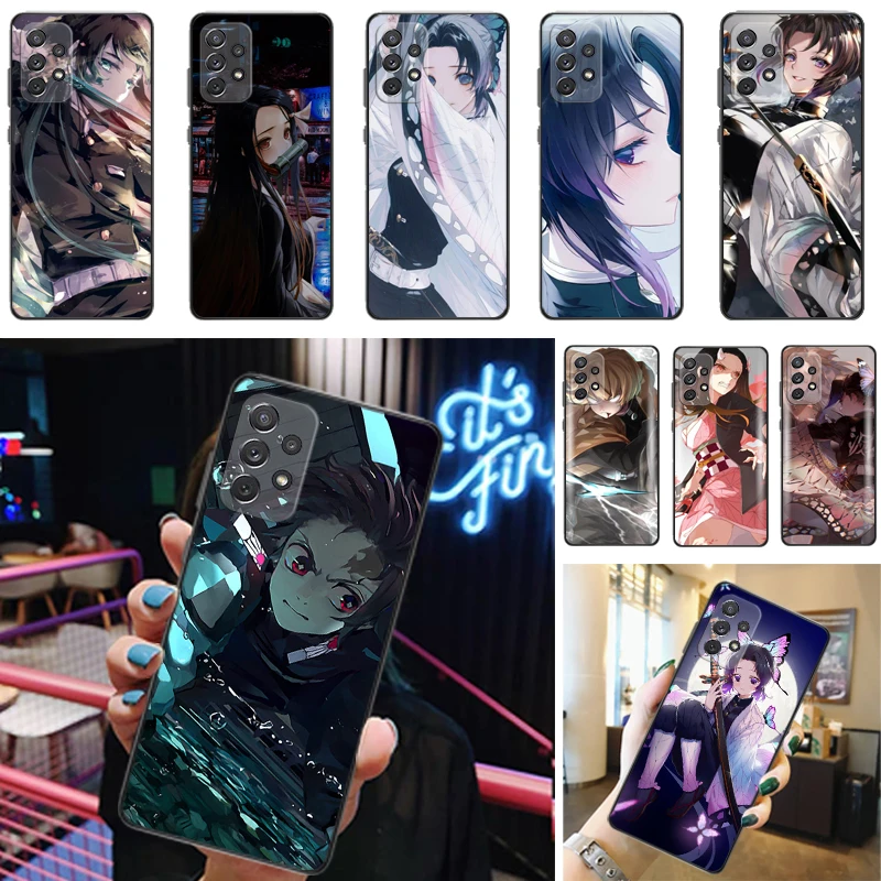

Demon Slayer Kamado Tanjirou Kimetsu No Yaiba Kamado Nezuko Agatsuma Zenitsu Phone Case For Samsung Galaxy A52 4G 5G A72 Cases