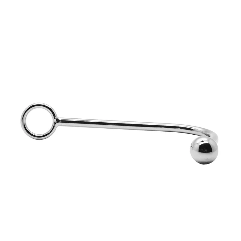 Размера плюс Нержавеющая сталь металлический крюк с 1 Анальные шарики анальный