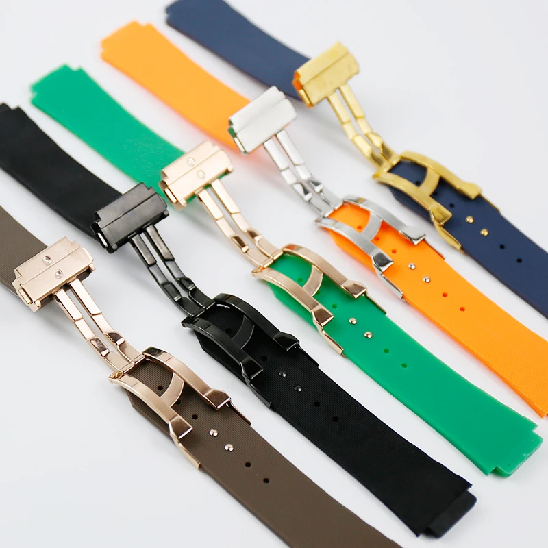 Watch Accessories Men's Silicone Watch Strap for Hublot Series 25 * 19mm 22mm Buckle Women's Best Watch Brand Sport Fusion Strap
