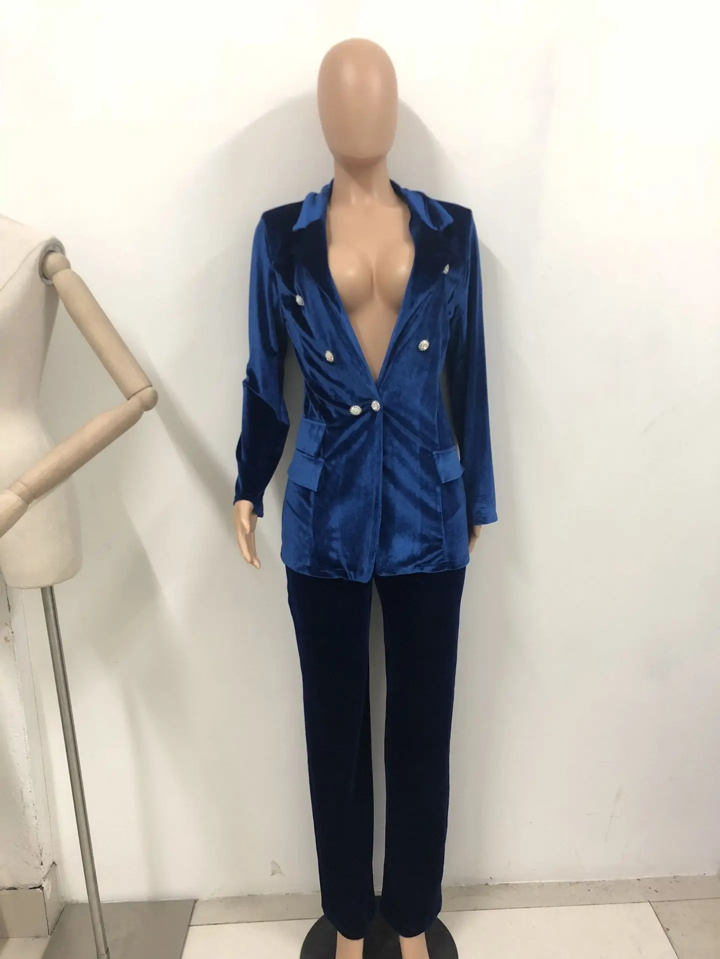 Бархатный блейзер OL формальный Рабочий костюм куртка для женщин тонкий длинный