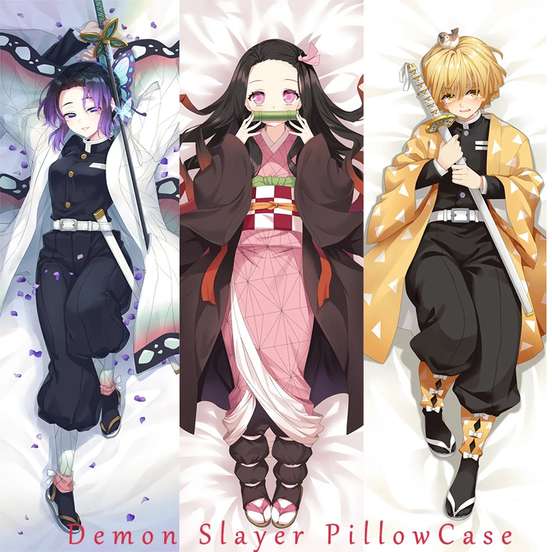 Чехол Подушка с аниме Kamado Nezuko наволочка Dakimakura Kimetsu No Yaiba накидка на тело