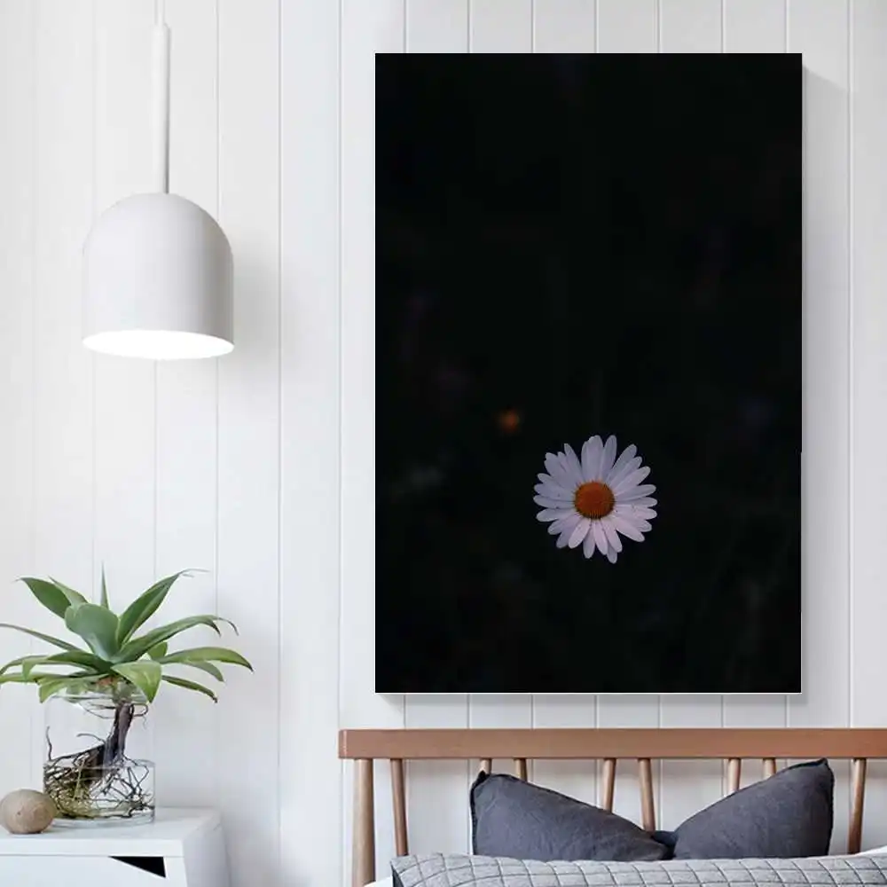 

petals white daisy flower modern Art Teen room decoration wall decorroom decoration canvas painting wall art modern frame