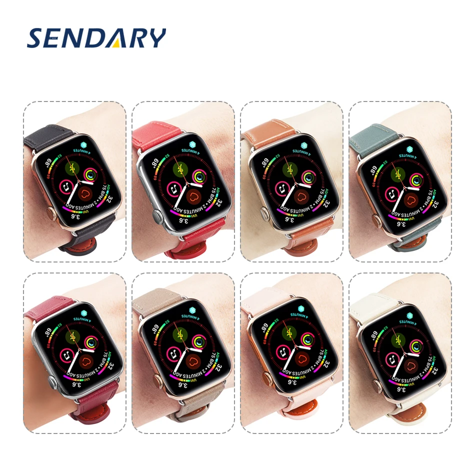 

Genuine Leather Watch Band Loop Belt for Apple Watch 4 5 6 SE 40MM 44MM Strap for iWatch 1 2 3 38MM 42MM Bracelet Wristband