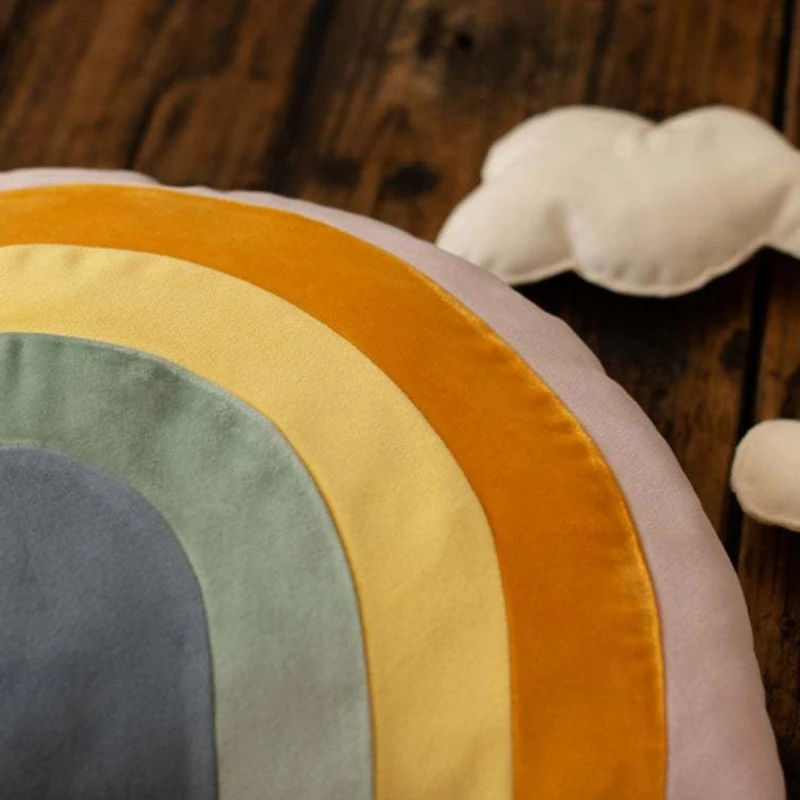 

H3CD 3 Pcs Baby Posing Auxiliary Rainbow Pillow+Clouds Set Newborn Photography Props Infants Photo Shooting Fotografi