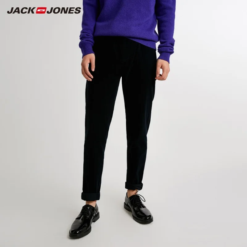 Мужские хлопковые повседневные эластичные брюки JackJones 218414507|Узкие брюки| |