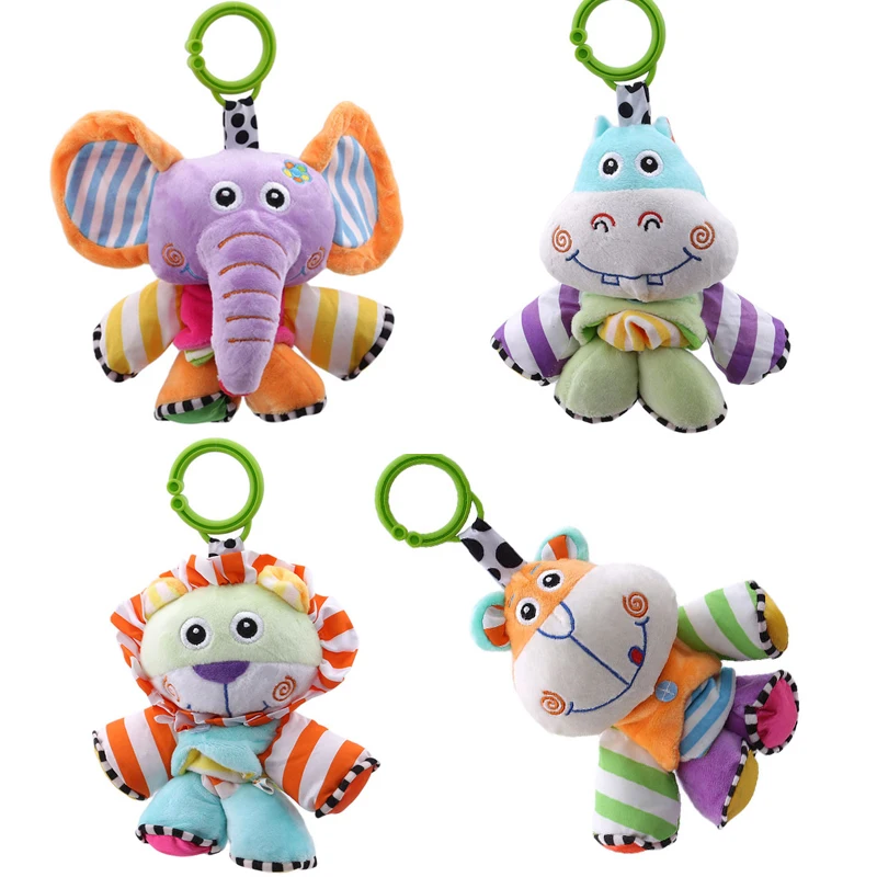

1pc Cute Baby Rattle Plush Dolls Bed Stroller Hanging Animal Musical BB Bell Toy Soft Infant Educational Toys Baby Rattles