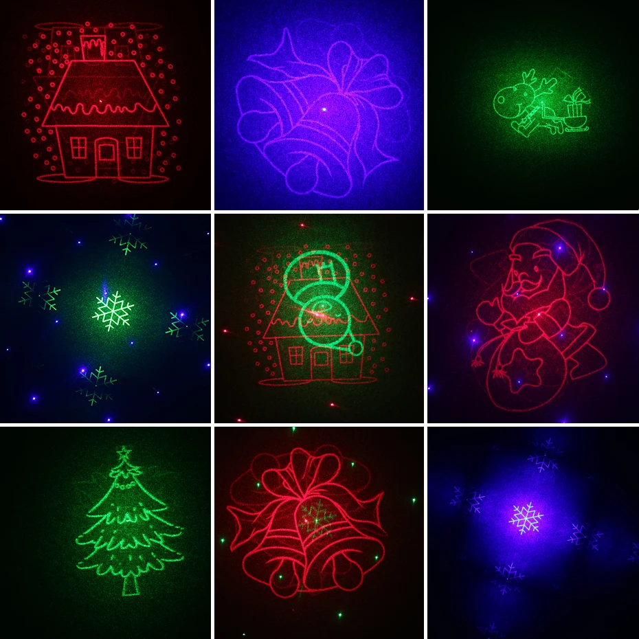 Инопланетянин RGB Водонепроницаемый Открытый сад Рождественский лазерный проектор Праздничная Вечеринка елка Рождественский Декор эффект освещения душ с пультом дистанционного управления