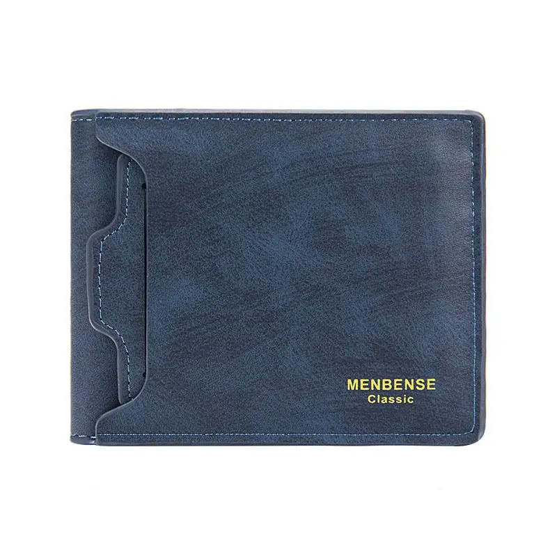 Мужской дизайнерский кожаный кошелек carteira masculina pequena cartera hombre de cuero Карманный мужской кошелек - Цвет: Blue