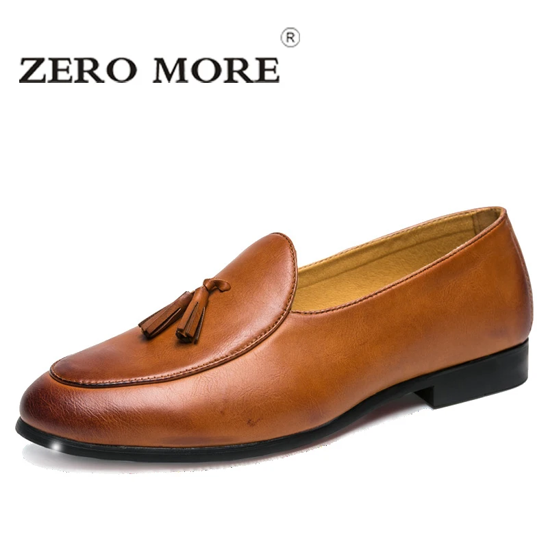 Мужские повседневные туфли ZERO MORE черные однотонные с острым носком слипоны