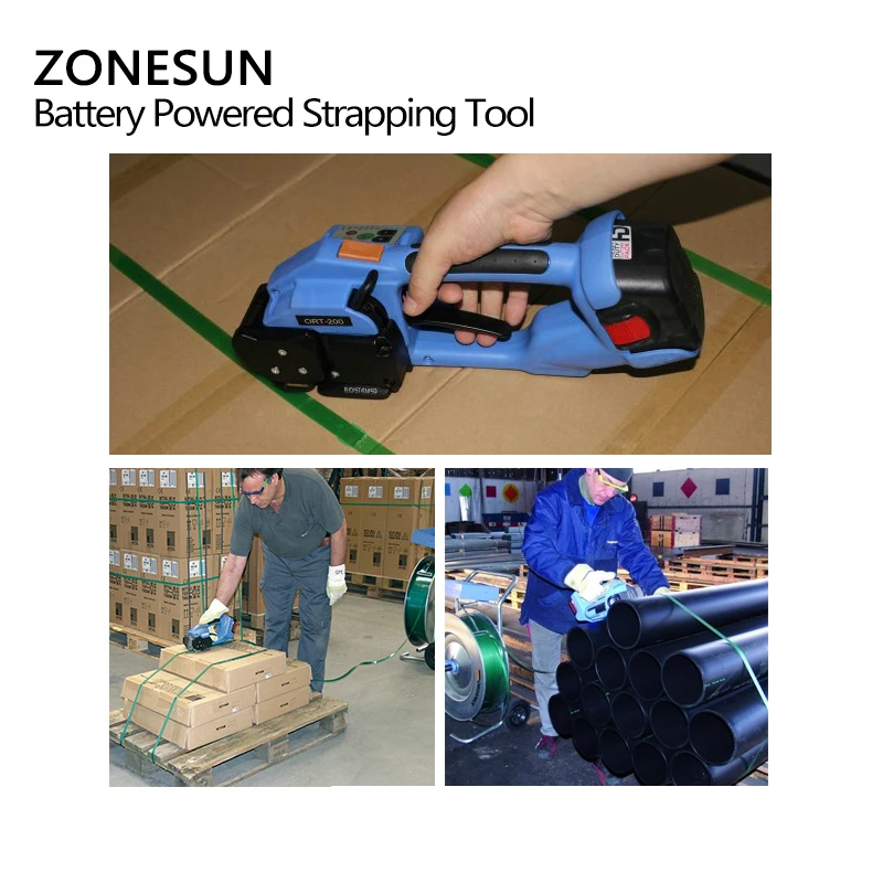

ZONESUN ort200 Battery Powered Strapping Tool Electric Plastic Strapping Tool