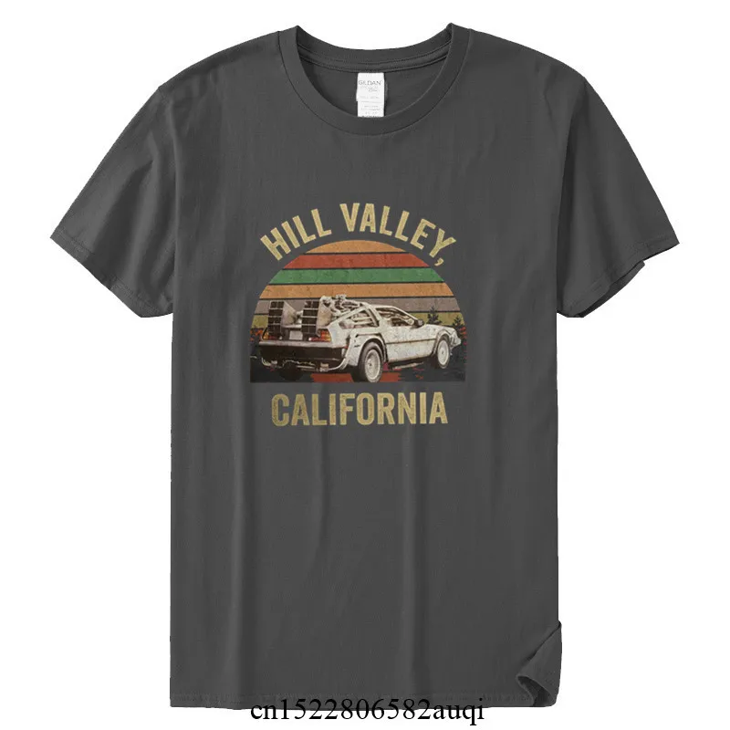 Фото Hill Valley мужские футболки из хлопка с принтом Футболки женские повседневные 90s Стиль фильм Back To The Future футболки, Прямая доставка №3