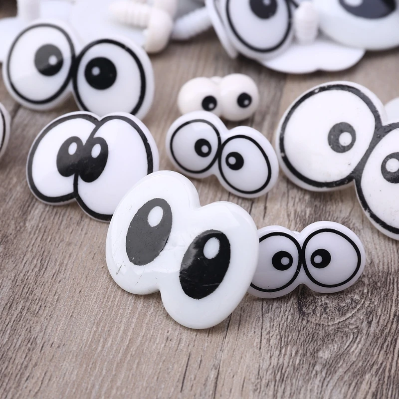 

100 Pieces of Cute Cartoon Plastic Concealed Button-shaped Big Eyes Suitable for DIY Craft Scrapbook Decoration 54DF