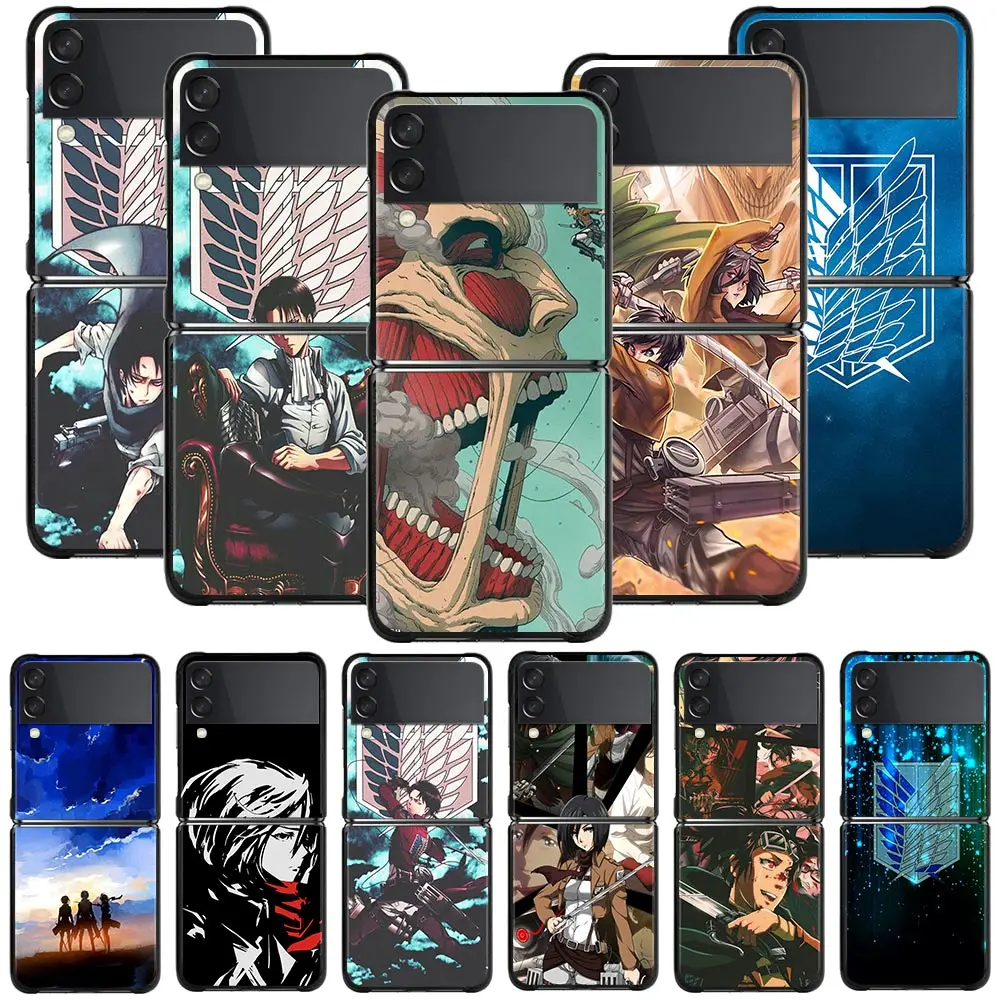 

Phone Case For Samsung Galaxy Z Flip3 5G Cases for Samsung Z Flip 3 zflip Coque Hard Shell Fundas Anime Attack On Titan Girl1